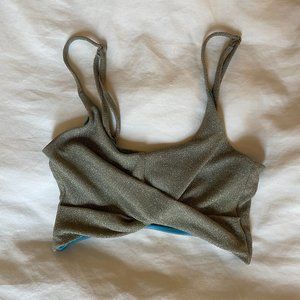 Kenzie Shimmer Bikini Top in size S